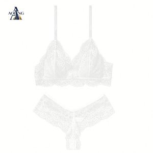 ODM/OEM Conjunto de 2 Piezas de Lencería Femenina, Conjunto de Lencería de Encaje Floral, Conjunto de Sujetador Transparente, Conjuntos de Lencería Sexy - Product Image 6