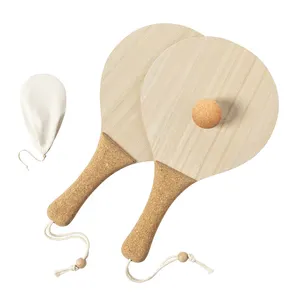 Productos de Tendencia 2022, Raquetas de Tenis de Playa, Juego de Raquetas de Madera con Mango de Corcho, Juego Deportivo al Aire Libre - Product Image 1