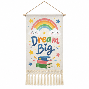 Póster Decorativo <span class=keywords><strong>de</strong></span> Tela <span class=keywords><strong>de</strong></span> Lino para Colgar en la Pared con Borlas, Barra <span class=keywords><strong>de</strong></span> Madera, Impresión Artística para Decoración Minimalista del Hogar, Apartamento u Oficina - Product Image 1