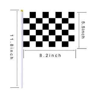 Racing Car <b>Flag</b> Sport Events Decorations Supplies Mini Hand Held Plastic Hand Stick Checkered <b>Flags</b> - Product Image 3