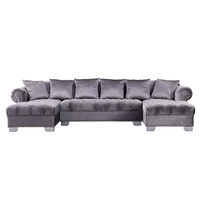 Winforce set sofa Chesterfield Modern, set furnitur kursi sofa ruang tamu beludru Italia mewah