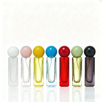 Flacon de parfum ludique avec couvercle sphérique 30 ml en verre teinté néon, vaporisateur vide pour cosmétiques, vente en gros