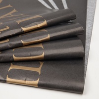 Logo imprimé écologique à motifs personnalisés, 10 pièces, papier d'emballage, biodégradable noir, pour emballage de cadeaux