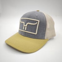 Gorra de malla Richardson 112 personalizada de fábrica OEM, con visera de mezclilla azul, estampado por sublimación, estilo Y2K, hip hop, para playa y rendimiento, con diseño de espiga.