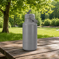 Bouteille d'hydratation 2-en-1 pour animaux de compagnie, 32 oz, en acier inoxydable isolé, avec bols empilables pour voyage, nourriture et eau – Optimisation de l'espace