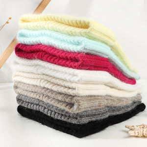 가을 겨울 니트 고양이 귀 모자 소녀 단색 토끼 모피 폴리에스터 통기성 따뜻한 부드러운 패션 겨울 니트 모자 여성용 - Product Image 6