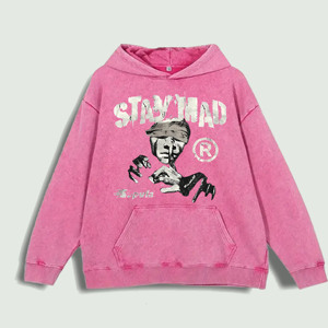Sudadera con Capucha Estampada Stay <span class=keywords><strong>Mad</strong></span>, 100% Algodón, Almacén de EE. UU., <span class=keywords><strong>6</strong></span> Colores - Product Image 4