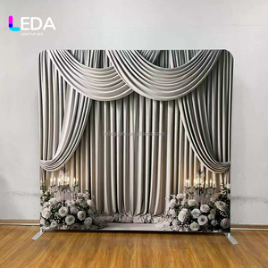 LEDA Wedding Decoration 8ft Square Silver Wedding <b>Backdrop</b> <b>Stand</b> Aluminum Alloy Arch Stage Decoration for Events Decor - Product Image 3