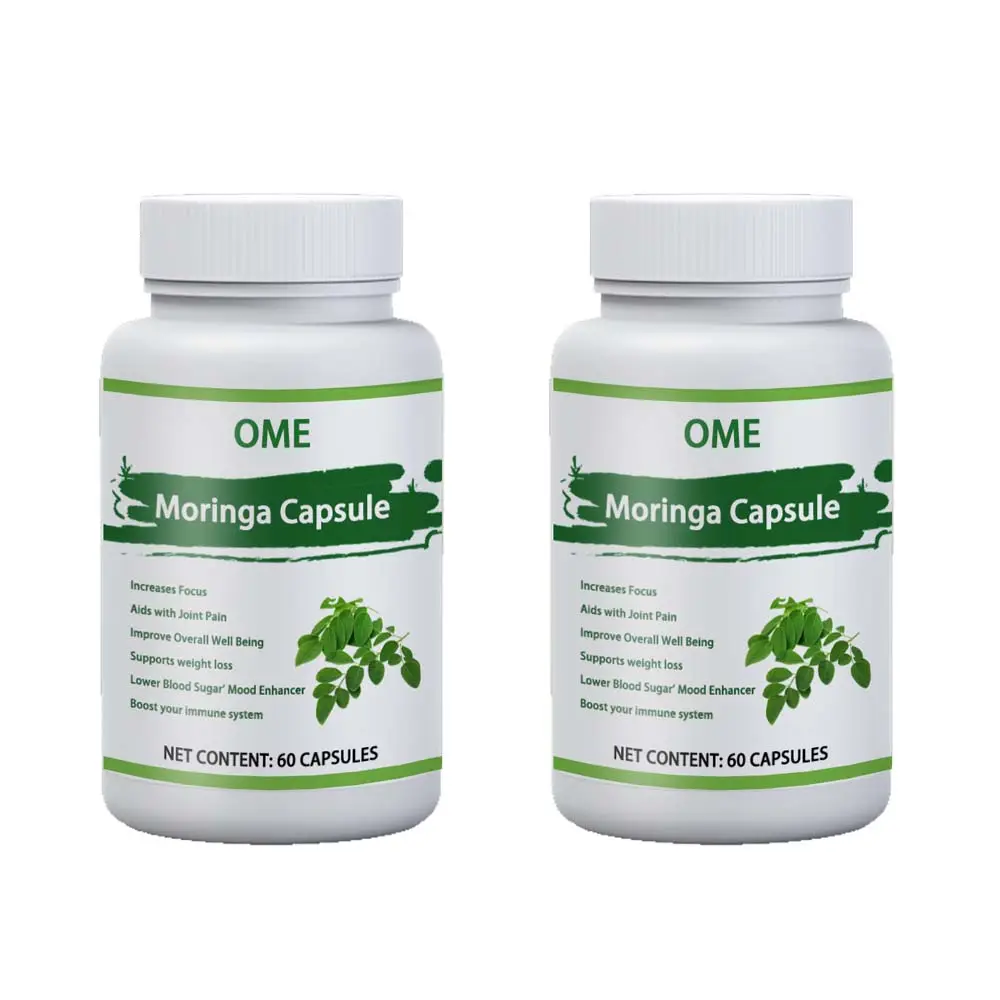 Production de capsules personnalisées OEM de marque privée contenant un mélange de matcha, de moringa et de spiruline