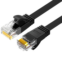 Cable de Red Ethernet de Longitud Personalizada CAT6 CAT6a CAT7 CAT8, Cable LAN Plano Redondo Blindado para Exteriores, Ultra Plano y Blindado