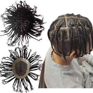 อินเดียเวียดนามดิบผมเทียมวิกผมเชื่อมโมโนด้านบน NPU รอบกล่องถักวิกผมสําหรับผู้ชายสีดํา <span class=keywords><strong>topper</strong></span> ชิ้น - Product Image 1