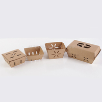 Panier à légumes en papier kraft creux, boîtes à lunch pliables personnalisées, emballages de fruits en micro-carton ondulé