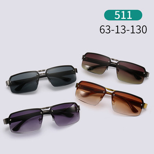 Men's Driving Sunglasses Metal <b>Frame</b> PC Lens UV400 Protection Half Rimmed For Outdoor Sports Cycling Fishing - Product Image 3