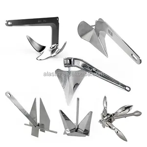Boat Anchor 316 Stainless Steel Folding Bruce Plough Danforth Type Anchor Grapnel Marine