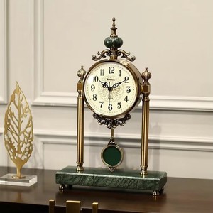 European Style Metal <b>Table</b> <b>Clock</b> Quartz Movement Silent Decorative <b>Clock</b> For Living Room Desktop - Product Image 2
