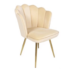 Chaises de salle à manger modernes en velours beige, mobilier de luxe pour restaurants et hôtels, chaises de salle à manger nordiques modernes avec coussin - Product Image 1
