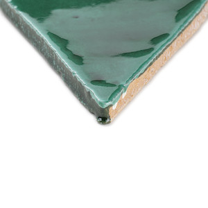 Piastrella Verde Diamante 8,5 X 14,5 Cm Smaltata con Bordi Irregolari Spessore 10 Mm - Product Image 2