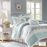 Beste Qualität Bettwäsche 100% Baumwolle Luxus Bettrock 9 Stück Bettdecke Set