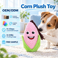 Jouet pour chien en peluche en forme de maïs, couineur, résistant aux morsures, interactif, pour animaux de compagnie, couleur personnalisée, logo OEM ODM, vente en gros pour chiens