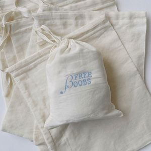 Custom Wholesale Recycled Cotton Packaging <b>Bag</b> Cotton <b>Dust</b> Pouch With Single Ribbon - Product Image 4