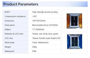 Độ sáng cao không thấm nước nhôm năng lượng mặt trời Powered LED Road Stud IP68 boong ánh sáng cho giao thông đường lái xe cảnh báo giao thông đường bộ - Product Image 2