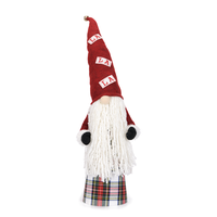 Chapeau en feutre rouge vif à base de tambour à carreaux, décorations saisonnières Tomte suédois pour scène de Noël en centre commercial, vente en gros