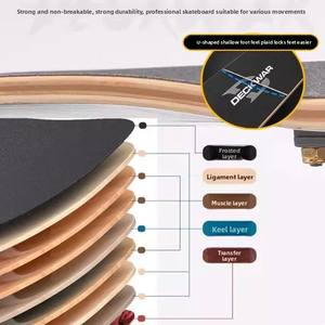 La planche à roulettes double wishbone Maple de 31*8 pouces à 7 étages avec dinosaure de dessin animé convient à l'entraînement en extérieur - Product Image 4