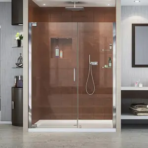 定制滑动钢化无框玻璃门淋浴房浴室玻璃纤维淋浴房