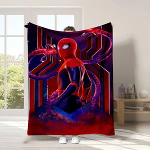 Wholesale Quality Super Hero Marvel plush beach towel Spider-man Blanket Cartoon Baby Spider Blanket Throw Cheap Baby Blankets