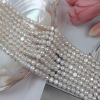 Chaîne de perles baroques d'eau douce naturelles de qualité supérieure, 8-9 mm, polies des deux côtés, haute brillance, bijoux de luxe en gros