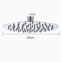 Douche de plafond en acier inoxydable 304 avec surface miroir, sortie unique, facile à nettoyer, système de flux d'eau à haute efficacité pour salle de bain