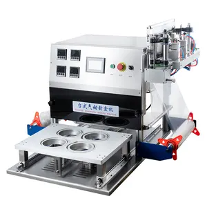 बिक्री के लिए अर्ध स्वचालित प्लास्टिक फास्ट फूड ट्रे लंच बॉक्स सीलिंग मशीन