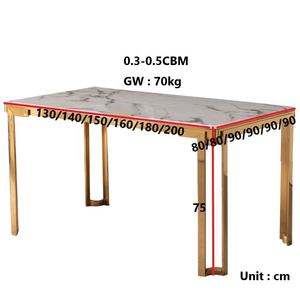 Mesa de Comedor Moderna de Piedra de Mármol Cuadrada para Exteriores Resistente a los Arañazos con Patas de Acero Inoxidable para Fiestas y Banquetes - Product Image 3