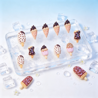 Breloques 3D mini en résine pour ongles, motifs crème glacée, sucettes glacées et gaufres, décorations d'ongles mignonnes sur le thème de l'été, pour manucure DIY