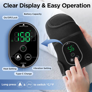 Masajeador de rodilla y pie inalámbrico recargable 3 en 1 con calefacción y vibración Soporte de hombro y codo para aliviar el dolor articular - Product Image 5