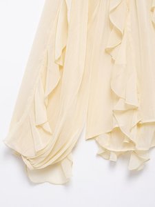 ZATRHMBM Camicetta da Donna a Strati <span class=keywords><strong>in</strong></span> <span class=keywords><strong>Pizzo</strong></span> Primaverile 2025 Nuova Moda Maglia Larga a Maniche Lunghe con Scollo a V Camicia Elegante da Donna - Product Image 6