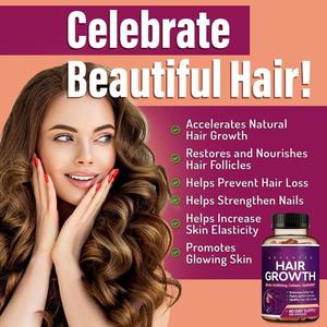Superfood <span class=keywords><strong>Biotin</strong></span> Hair Skin Nails Cápsulas de vitaminas para adultos Suplemento de hierbas para belleza Saludable No para mujeres embarazadas - Product Image 3