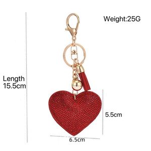 Wholesale Rhinestone Heart Keychain Tassel Pendant, Stylish Women's <b>Bag</b> <b>Charm</b>, Bulk Pack Accessory - Product Image 6
