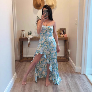 Vestido sin Tirantes con Estampado Floral, Diseño con Abertura en la Cintura, Vestido de Cóctel Transpirable, Moda Femenina Primavera 2025 - Product Image 5