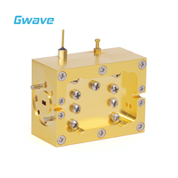 Guide d'ondes Gwave WR12 large bande, gain 18 dB, facteur de bruit 5 dB, 60-90 GHz, connecteur coaxial 50 ohms, corps en laiton plaqué or, faible amplification