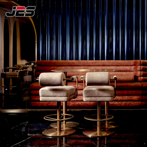 Bộ bàn ghế quầy bar J2S với ghế đẩu bọc nệm, bàn quầy bar cao, ghế ngồi kiểu booth dành cho các dự án dịch vụ giải trí, câu lạc bộ đêm - Product Image 4
