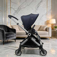 Poussette bébé 2-en-1 Baypie BP168, cadre en alliage d'aluminium, poignée réversible réglable, suspension intégrale, design pliable