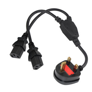 อะไหล่1.0MM2 3.3ฟุต2 in 1 NEMA-5-15P เป็น2 x ซ็อกเก็ต C13 IEC 1ถึง2ตัวแยกสายไฟต่อขยาย - Product Image 4