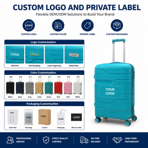Valise cabine rigide en PP <span class=keywords><strong>bleu</strong></span> sarcelle avec roulettes multidirectionnelles, certifiée ISO 9001, 18, 20, 24 pouces, coque côtelée, commande en gros - Product Image 4