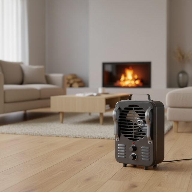Energy Saving Portable Space Heater Fan - Mini Electric Heater for Room/Office with Adjustable Thermostat, Quiet Fast Heating