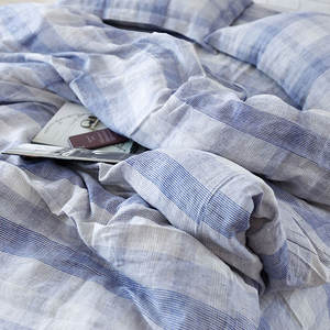 Parure <span class=keywords><strong>de</strong></span> lit en tissu <span class=keywords><strong>de</strong></span> <span class=keywords><strong>lin</strong></span>, lavage Enzyme naturel, 100% pur, Simple, à prix bas, 4 pièces, taille King - Product Image 4