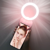 Selfie Ring Light Rechargeable Portable Clip-on Selfie Fill Light avec 40 LED pour Téléphone Photographie Caméra Vidéo Fille Maquillage