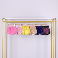 Celana Pendek Sequin Musim Panas untuk Wanita, Pinggang Elastis dengan Tali Serut, Berlapis, Logo Custom untuk Atletik, MOQ Rendah