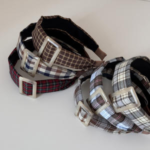 ربطة شعر على الطراز الامريكي كلاسيكية ملونة للقهوة ، ربطة رأس واسعة أنيقة أنيقة مع مشبك مربع ، إكسسوارات للبنات في المدرسة - Product Image 3