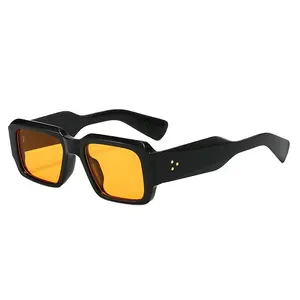두꺼운 직사각형 블랙 선글라스 2024 남성 여성 스퀘어 럭셔리 그늘 프레임 로고 사용자 정의 안경